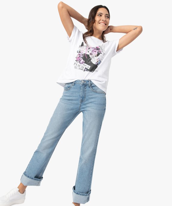 Tee-shirt femme avec motif positif vue5 - GEMO(FEMME PAP) - GEMO