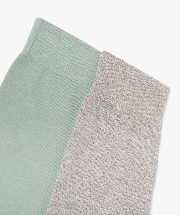 Chaussettes hautes en coton stretch homme (lot de 2) vue2 - GEMO(HOMWR HOM) - GEMO