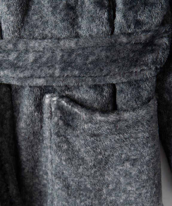 Robe de chambre garçon unie avec capuche vue2 - GEMO (JUNIOR) - GEMO