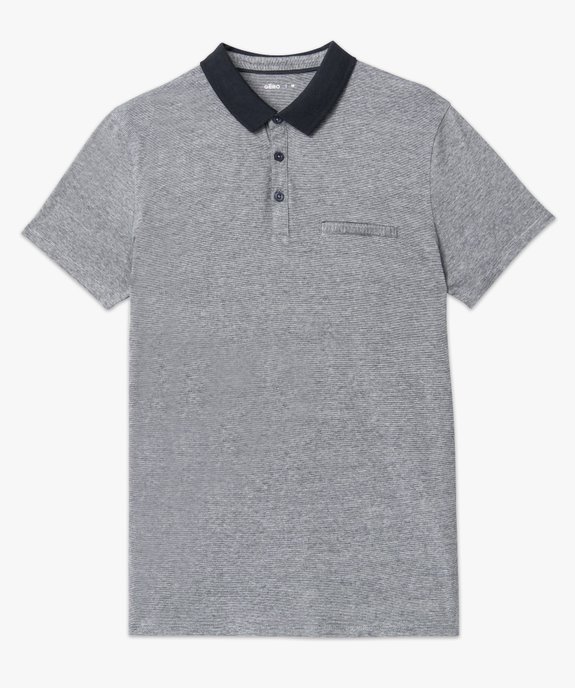Polo manches courtes à fines rayures homme vue4 - GEMO (HOMME) - GEMO