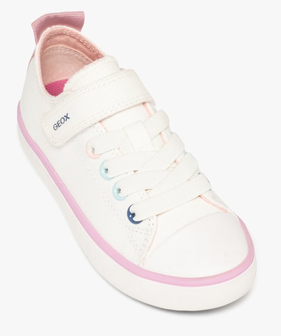 Baskets fille en toile à scratch avec oeillets métallisés multicolores - Geox vue5 - GEOX - GEMO
