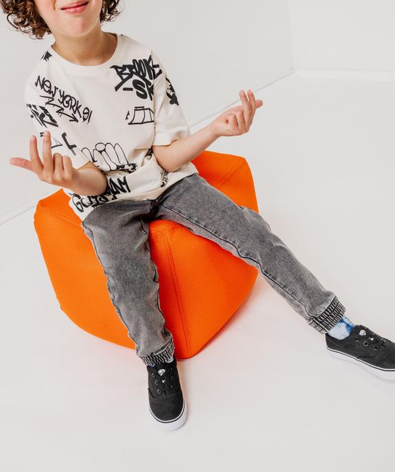Pantalon jogger en toile denim garçon vue1 - GEMO (ENFANT) - GEMO