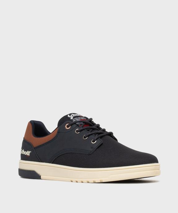 Baskets basses en toile texturé homme - Schott vue2 - SCHOTT - GEMO