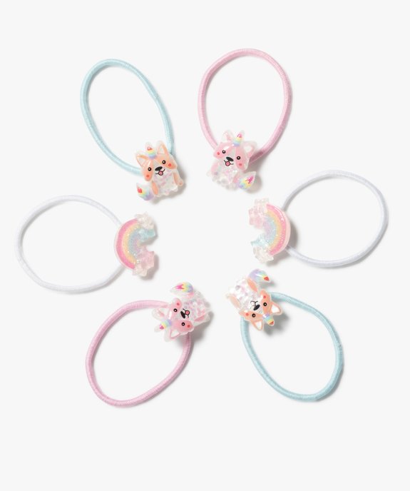 Élastiques à cheveux à breloques pailletées (lot de 6) vue1 - GEMO (ACCESS) - GEMO