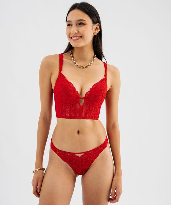 Soutien-gorge bustier push-up en dentelle vue1 - GEMO(HOMWR FEM) - GEMO
