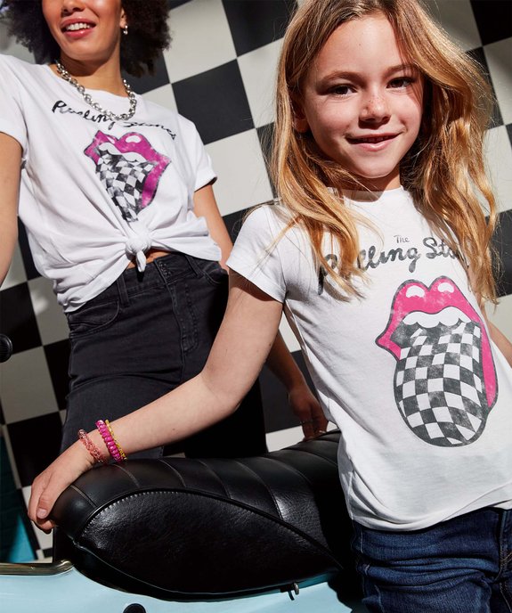 Tee-shirt fille à manches courtes imprimé - Rolling Stones vue4 - ROLLING STONES - GEMO