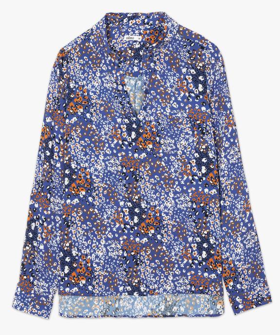 Blouse femme fluide à motifs et col v à boutons vue4 - GEMO(FEMME PAP) - GEMO