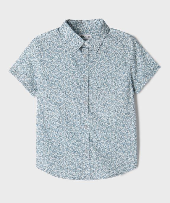 Chemise manches courtes en coton fleurie garçon vue1 - GEMO 4G GARCON - GEMO