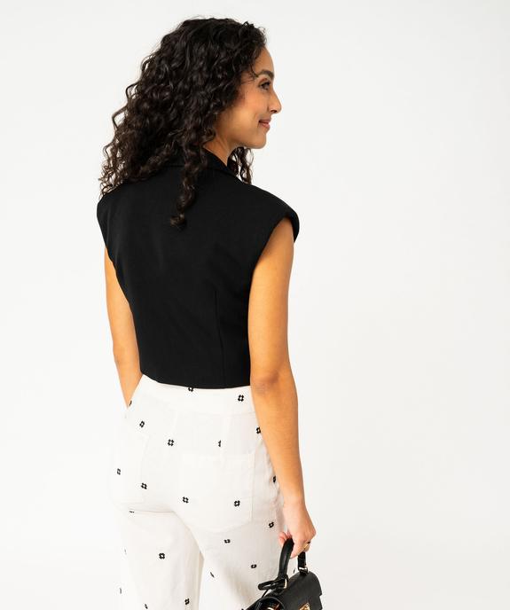 Gilet de costume court fermeture à épaulettes femme vue3 - GEMO(FEMME PAP) - GEMO