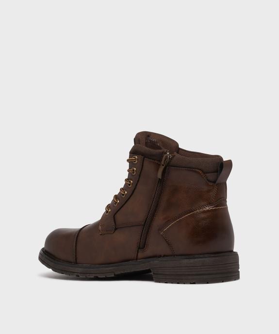 Boots mid-cut à semelle crantée, lacets et zip homme vue5 - MARIO BALDANO - GEMO
