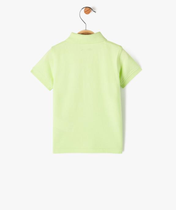 Polo manches courtes en maille piquée bébé garçon vue3 - GEMO 4G BEBE - GEMO