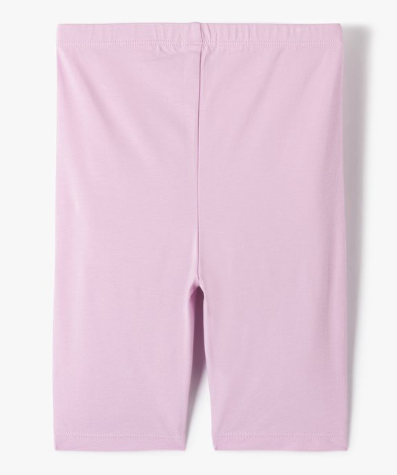 Legging court cycliste uni fille vue3 - GEMO 4G FILLE - GEMO