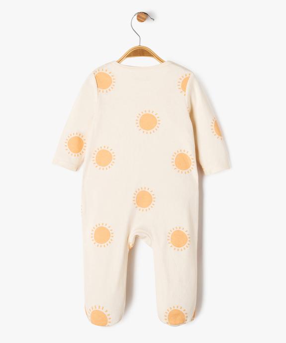 Pyjama bébé ouvert devant avec motifs soleils vue4 - GEMO 4G BEBE - GEMO