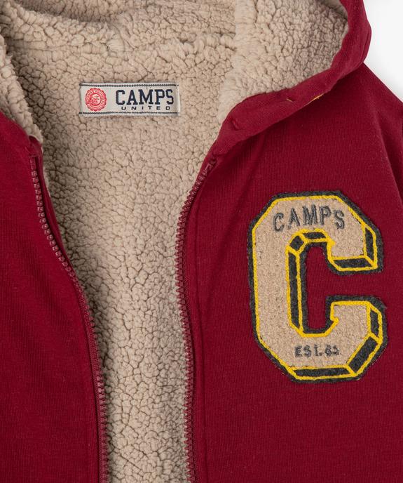 Sweat à capuche zippé doublure sherpa garçon - Camps United vue3 - CAMPS - GEMO