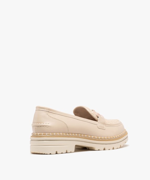 Mocassins chunky avec dessus aspect raphia femme vue4 - FOLLOW ME - GEMO