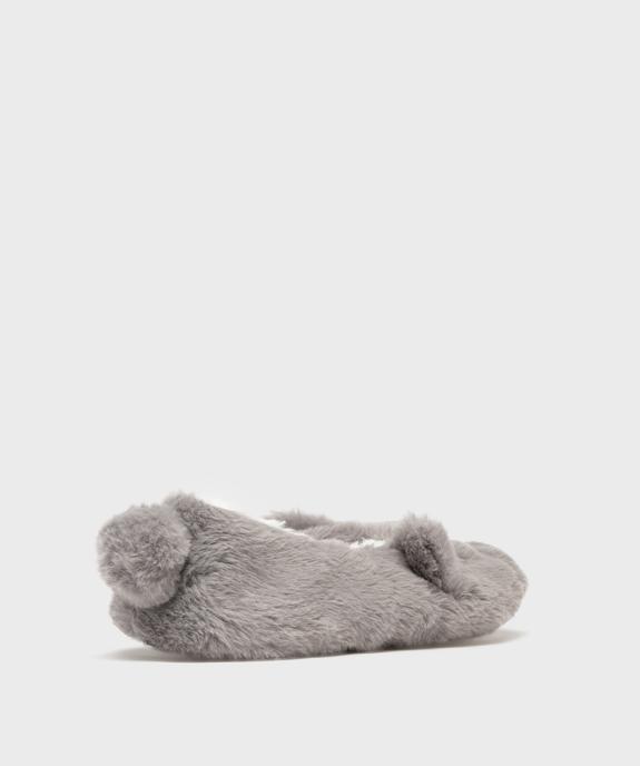 Chaussons ballerines en fourrure imitation motif animal femme vue5 - GEMO 4G FEMME - GEMO
