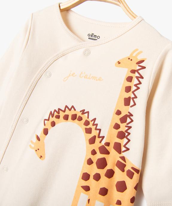 Pyjama en coton à motif girafes bébé fille vue2 - GEMO 4G BEBE - GEMO