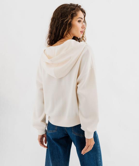 Sweat zippé à capuche coupe ample en maille stretch douce femme vue3 - GEMO(FEMME PAP) - GEMO