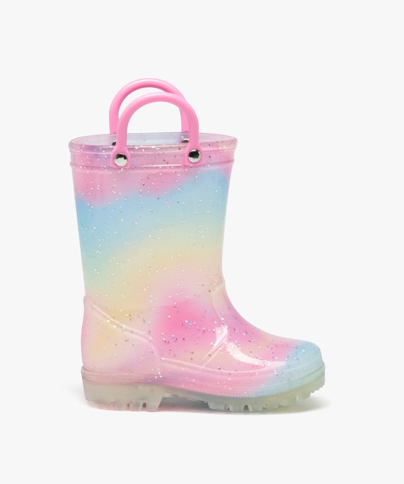 Bottes de pluie bébé fille à paillettes avec anses vue1 - LITTLE LOVE - GEMO