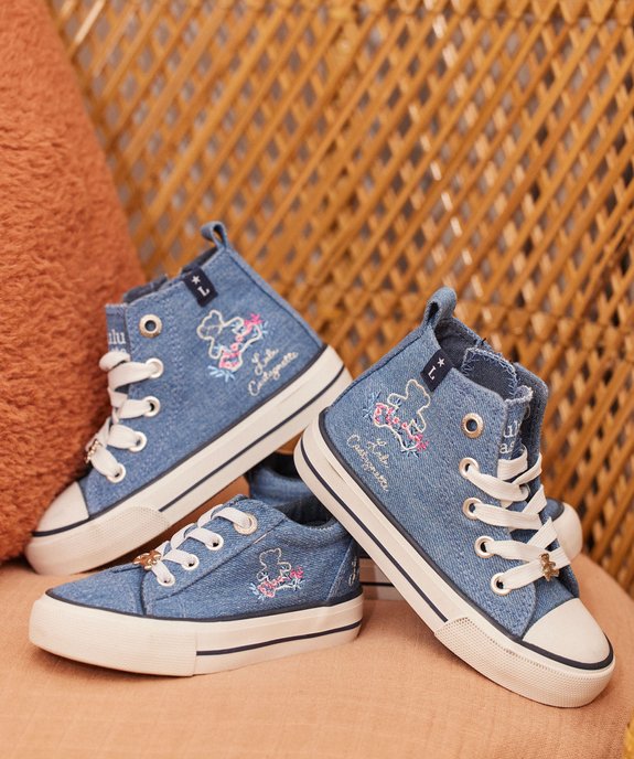Baskets bébé fille en toile unie avec détails brodés - LuluCastagnette vue6 - LULU CASTAGNETT - GEMO