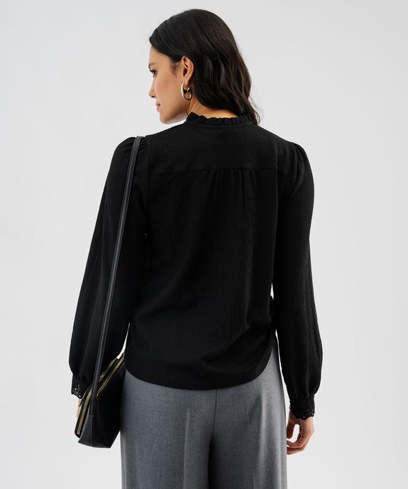 Chemise manches longues en maille texturée et dentelle femme vue3 - GEMO(FEMME PAP) - GEMO