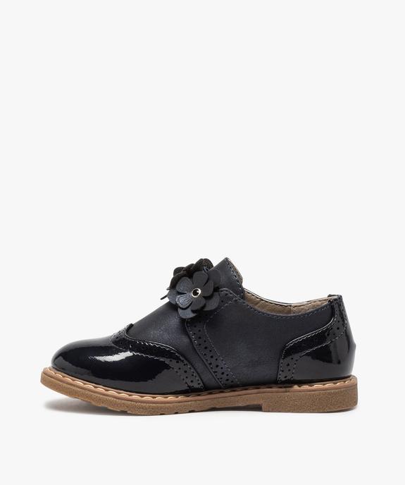 Derbies fille sans lacets à empiècements vernis vue3 - GEMO (ENFANT) - GEMO