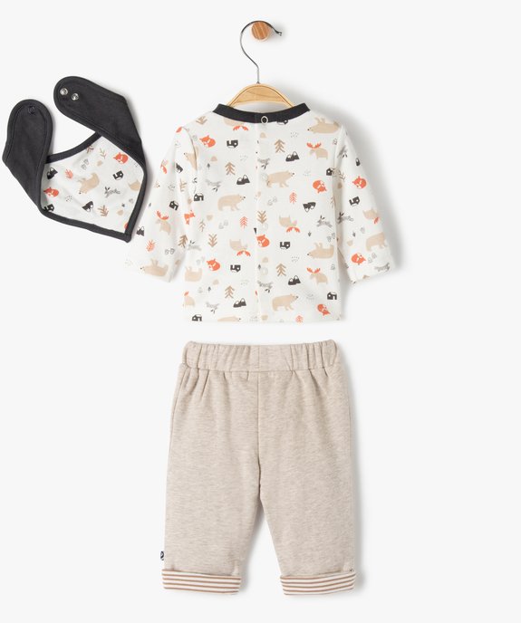 Ensemble Bebe Garcon 3 Pieces Tee Shirt Foulard Pa Gemo