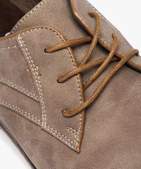 Derbies homme unis avec surpiqûres contrastées vue6 - GEMO(URBAIN) - GEMO