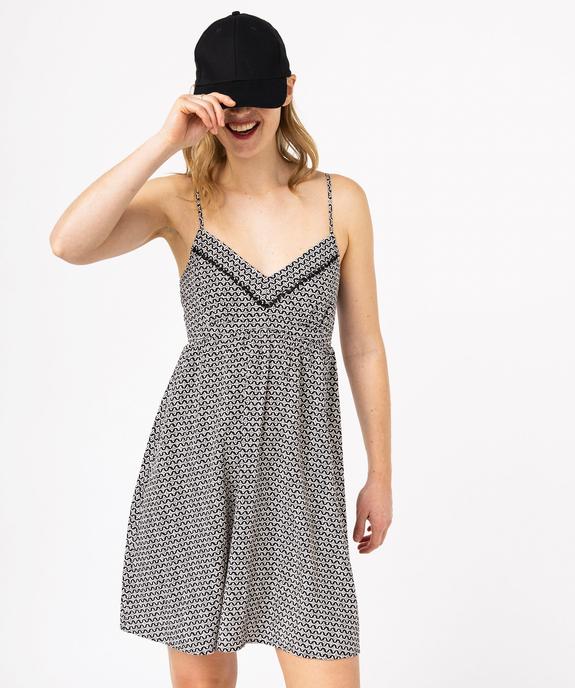 Robe courte imprimée à fines bretelles femme vue1 - GEMO(FEMME PAP) - GEMO