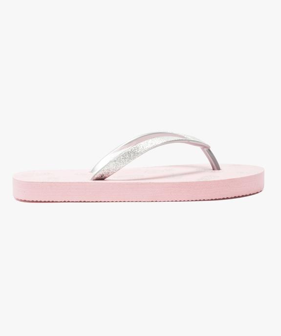 Tongs pailletées imprimées ananas vue2 - GEMO (PLAGE) - GEMO