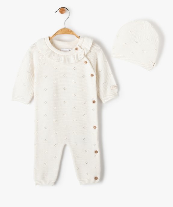 Ensemble bébé 2 pièces : combinaison longue et bonnet - LuluCastagnette vue1 - LULUCASTAGNETTE - GEMO