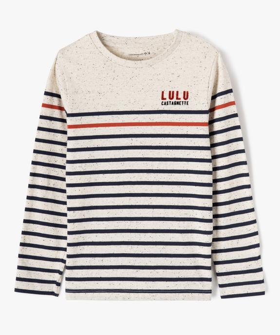 Tee-shirt manches longues brodé garçon vue2 - LULUCASTAGNETTE - GEMO