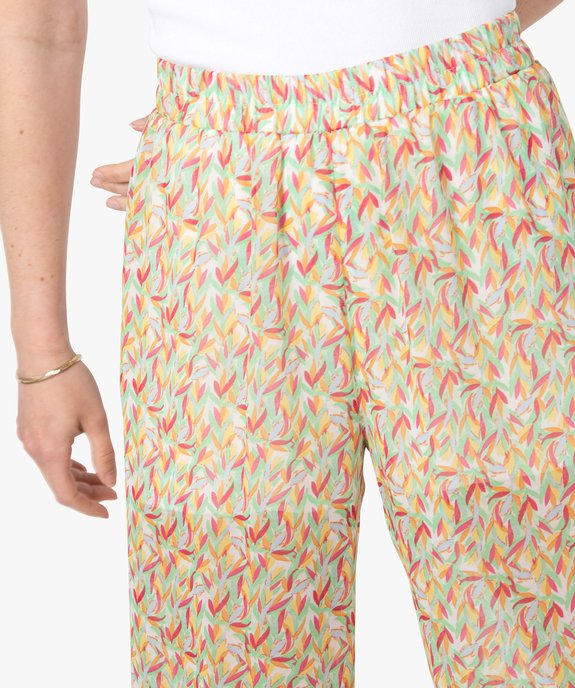 Pantalon femme en voile imprimé vue2 - GEMO(FEMME PAP) - GEMO