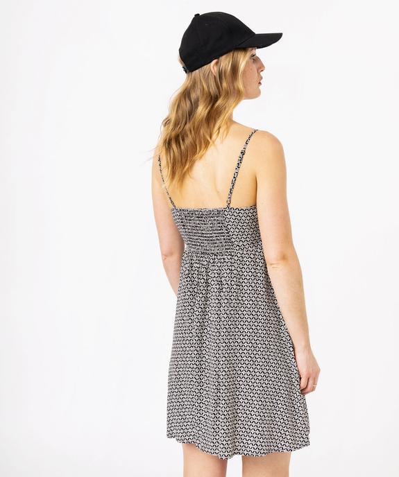 Robe courte imprimée à fines bretelles femme vue3 - GEMO(FEMME PAP) - GEMO