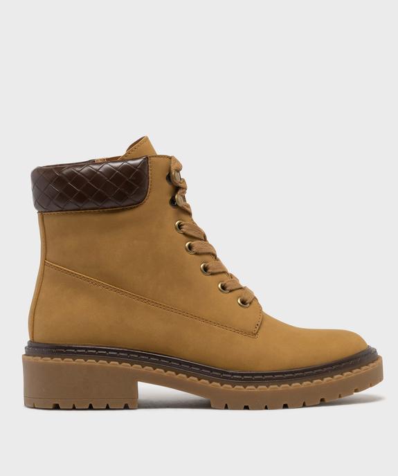 Boots à lacets et zip avec col texturé femme - Valentina Baldano vue1 - VALENTINA BALDA - GEMO