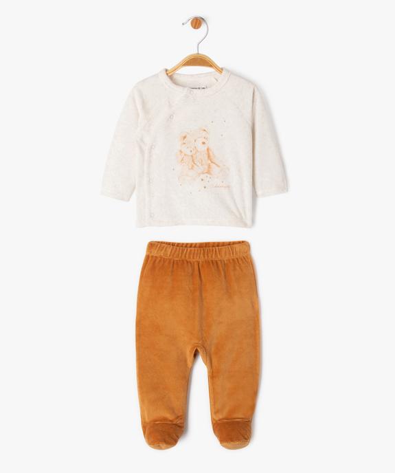 Pyjama en velours 2 pièces bébé garçon - LuluCastagnette vue1 - LULUCASTAGNETTE - GEMO