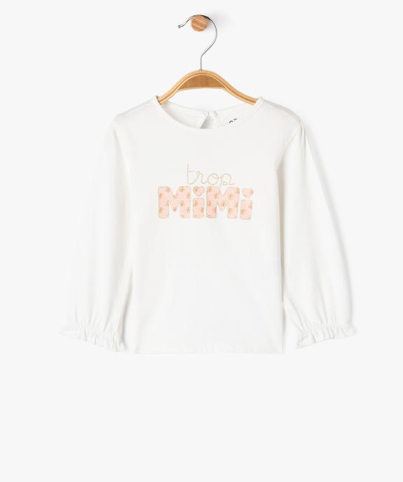 Tee-shirt manches longues imprimé pailleté bébé fille vue1 - GEMO 4G BEBE - GEMO