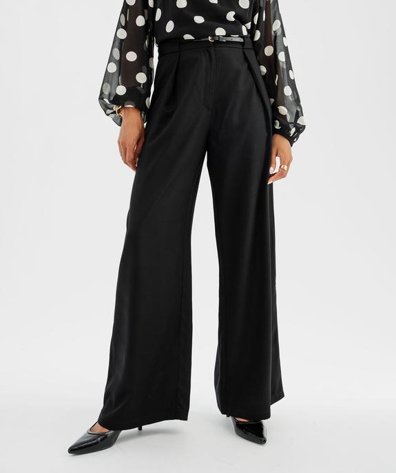 Pantalon de tailleur coupe large avec ceinture fine femme vue4 - GEMO(FEMME PAP) - GEMO