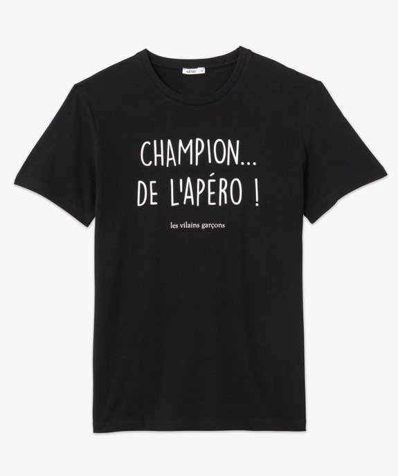 Tee-shirt homme à manches courtes et message Gémo X Les Vilains Garçons vue4 - GEMO - GEMO