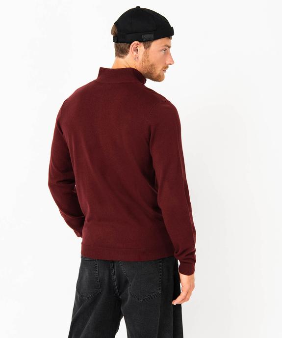 Pull col camionneur zippé en fine maille homme vue3 - GEMO (HOMME) - GEMO