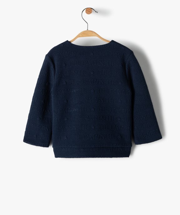 Sweat fille avec zip asymétrique – Lulu Castagnette vue3 - LULUCASTAGNETTE - GEMO