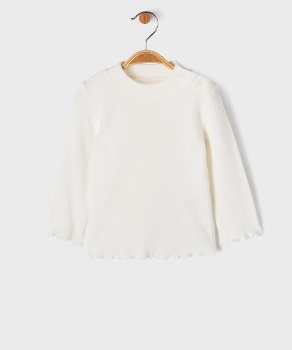Tee-shirt manches longues chaud en maille côtelée bébé fille vue1 - GEMO(BEBE DEBT) - GEMO
