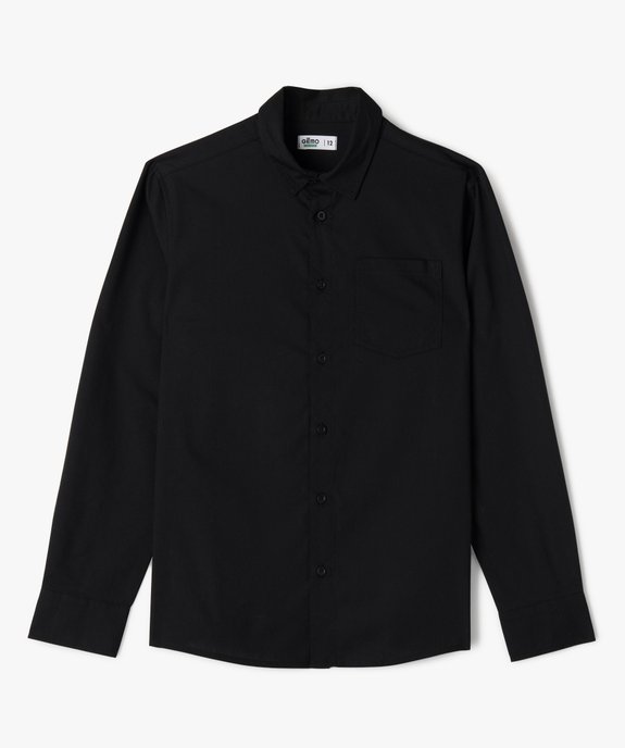 Chemise unie à manches longues garçon vue4 - GEMO 4G GARCON - GEMO