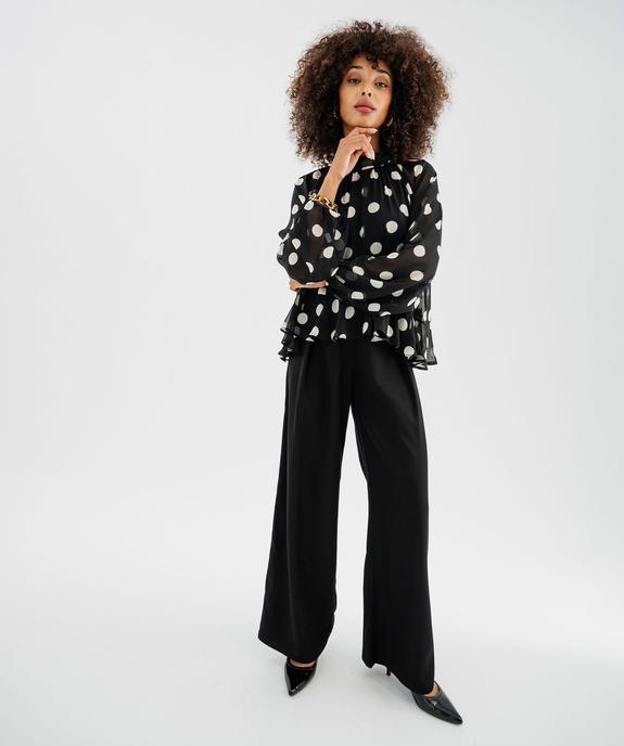Pantalon de tailleur coupe large avec ceinture fine femme vue5 - GEMO(FEMME PAP) - GEMO
