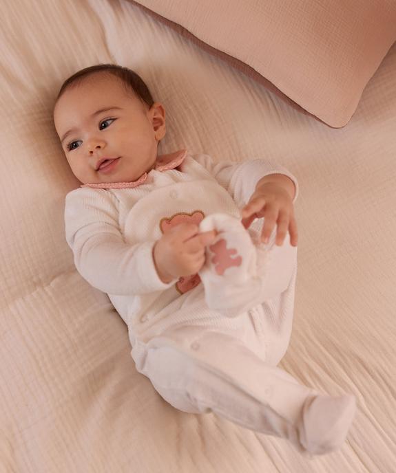 Pyjama en velours côtelé à col Claudine bébé - LuluCastagnette vue6 - LULU CASTAGNETTE G4G D - GEMO