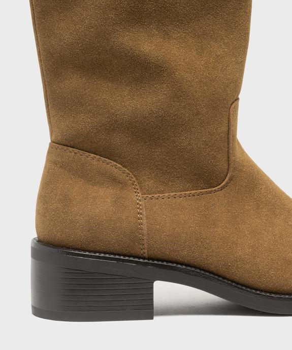 Bottes en suédine à petit talon femme vue7 - FOLLOW ME - GEMO