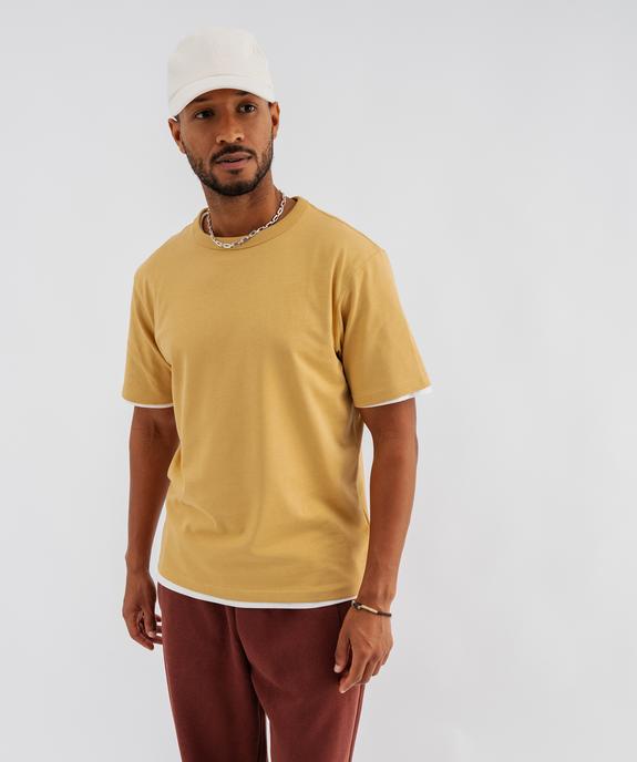 Tee-shirt manches courtes et col rond homme vue4 - GEMO (HOMME) - GEMO