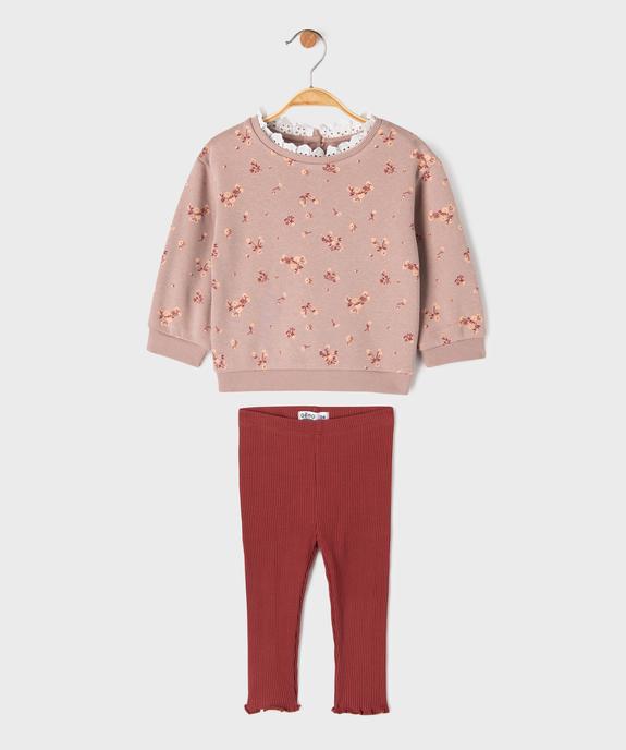 Ensemble 2 pièces bébé fille - Sweat et legging vue1 - GEMO 4G BEBE - GEMO