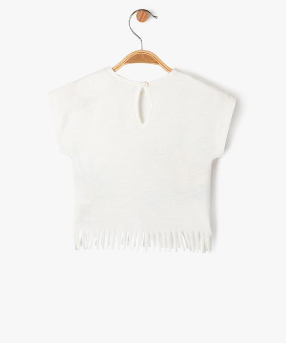 Tee-shirt à franges et manches courtes bébé fille vue3 - GEMO(BEBE DEBT) - GEMO