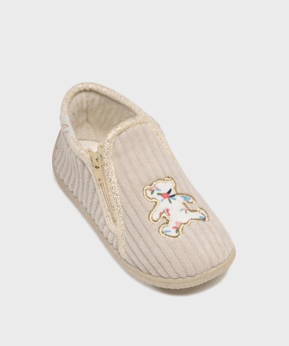Chaussons montants zippés en velours côtelée fille - LuluCastagnette vue5 - LULU CASTAGNETT - GEMO